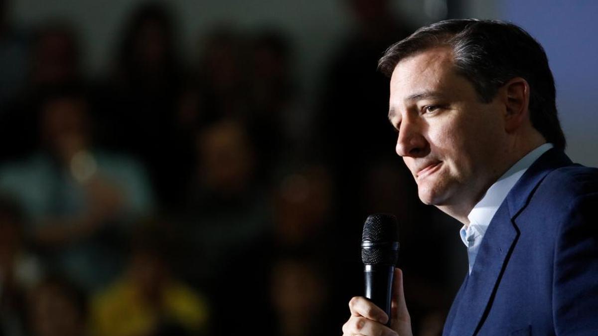 Sen. Ted Cruz, R-Texas, speaks during a presidential campaign rally in Lafayette, Ind. in 2016.