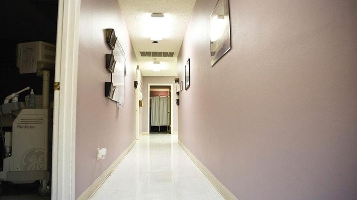 A hallway at the Whole Woman's Health clinic in Austin.