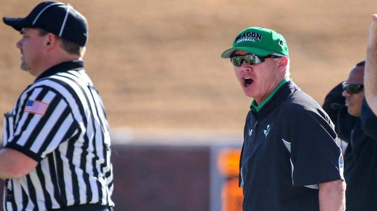 
Southlake Carroll head coach Hal Wasson yells at the ref during a Dec. 6 game against Cedar Hill in the 6A quarterfinals played at SMU’s Ford Stadium in Dallas. 
