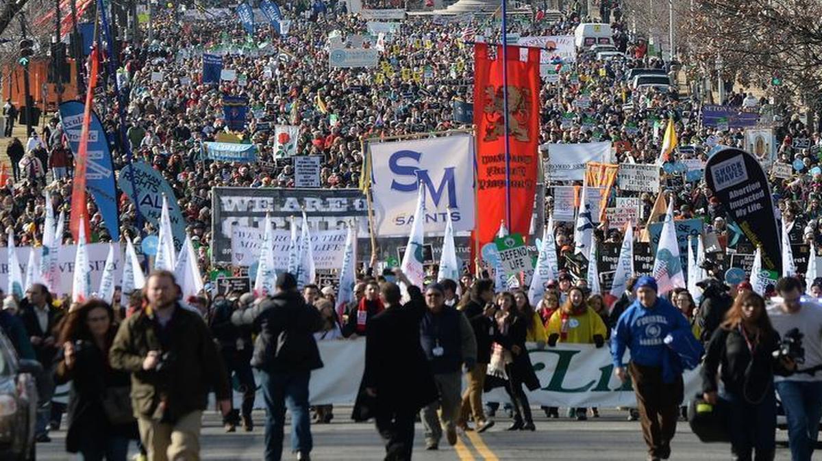 This is a look at the annual March on Life two years ago in Washington, D.C. That year, at least half a million protesters gathered for the effort’s 42nd annual march.