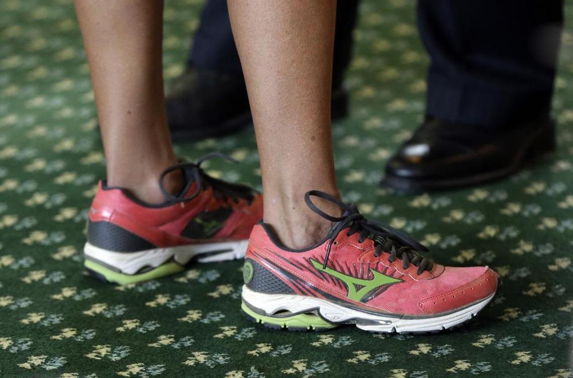 The shoes worn by Wendy Davis became a symbol for women’s rights after she tried to filibuster in an effort to kill an abortion bill in 2013.