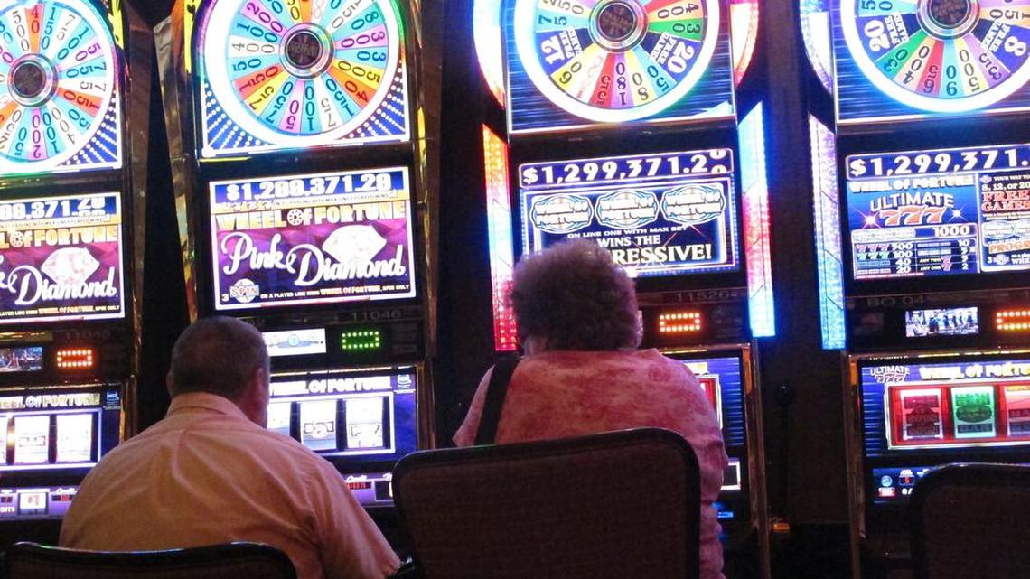 This June 24, 2016, photo shows gamblers playing slot machines at the Golden Nugget casino in Atlantic City N.J.