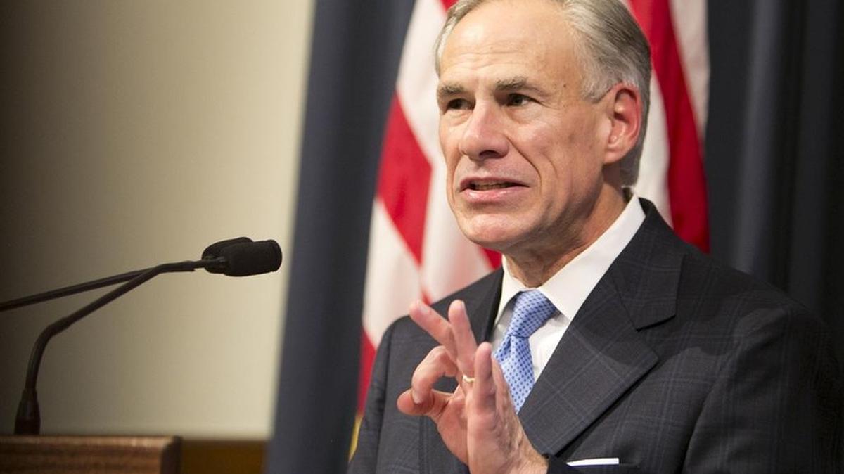 Gov. Greg Abbott lays out items for a special session at a press conference on Tuesday.