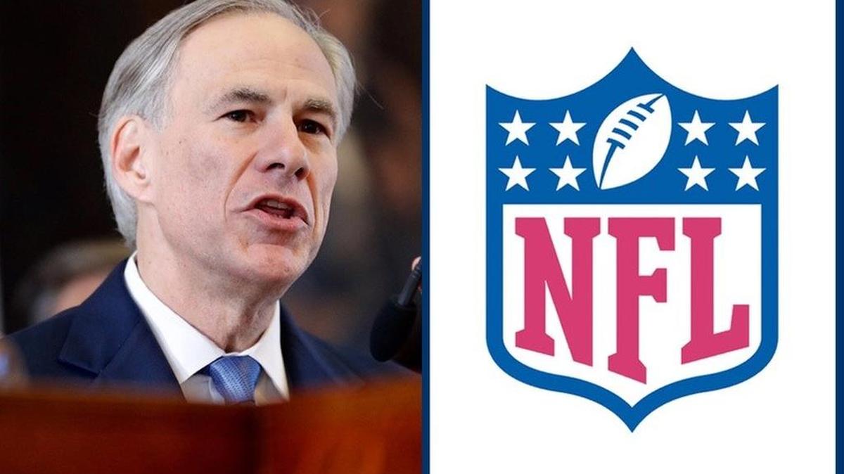 Gov. Greg Abbott and the official NFL logo