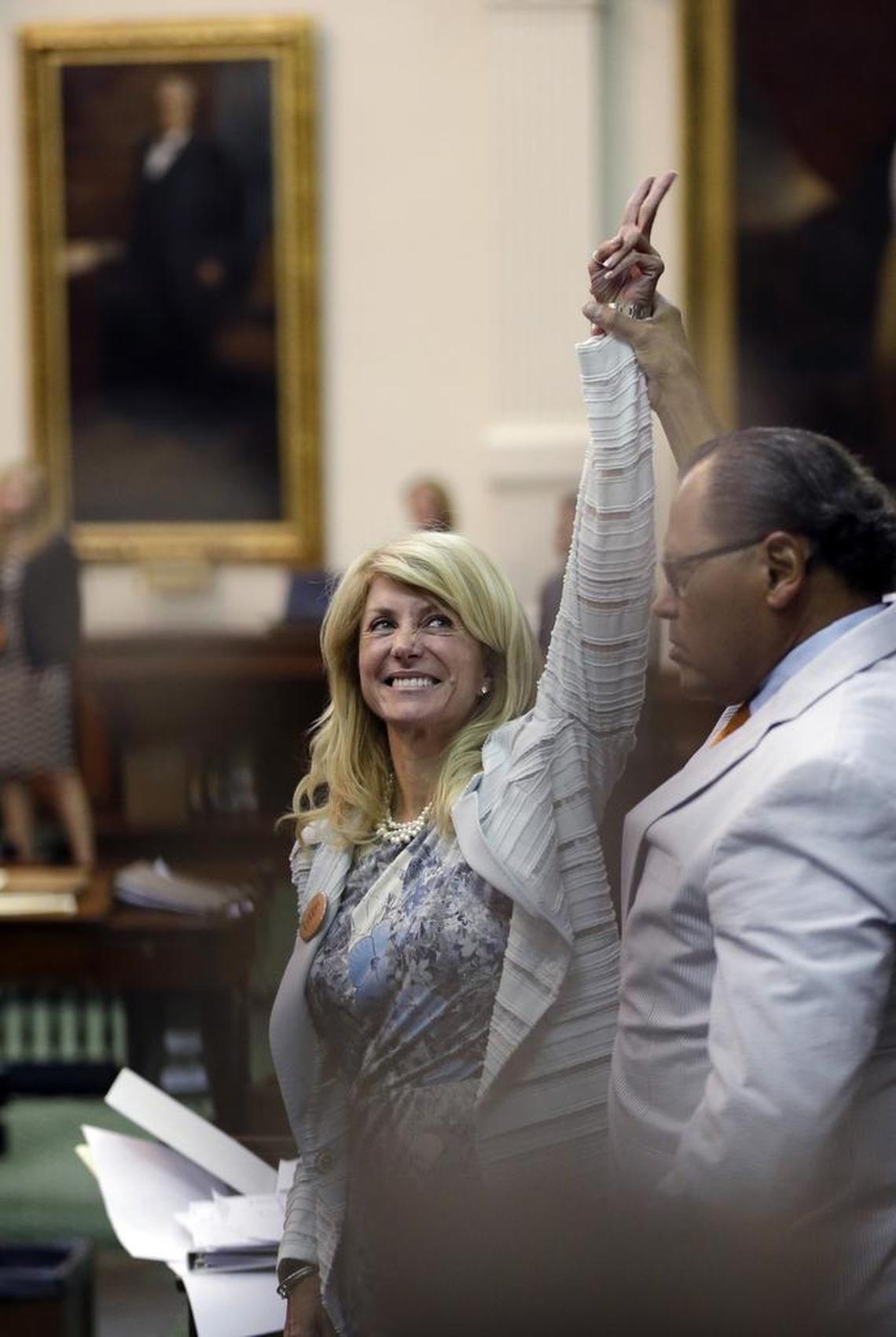 As a state senator from Fort Worth, Wendy Davis gained national attention when she tried to filibuster an abortion bill 2013.