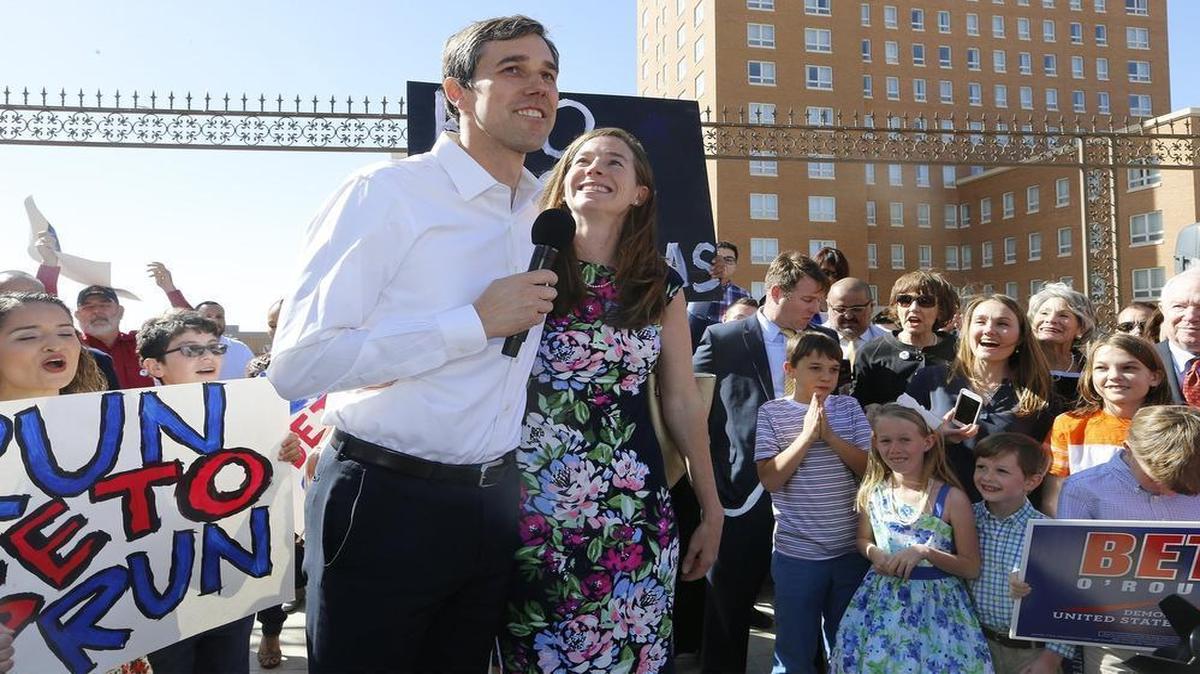 El Paso Democratic Congressman Beto O'Rourke with his wife Amy in El Paso.