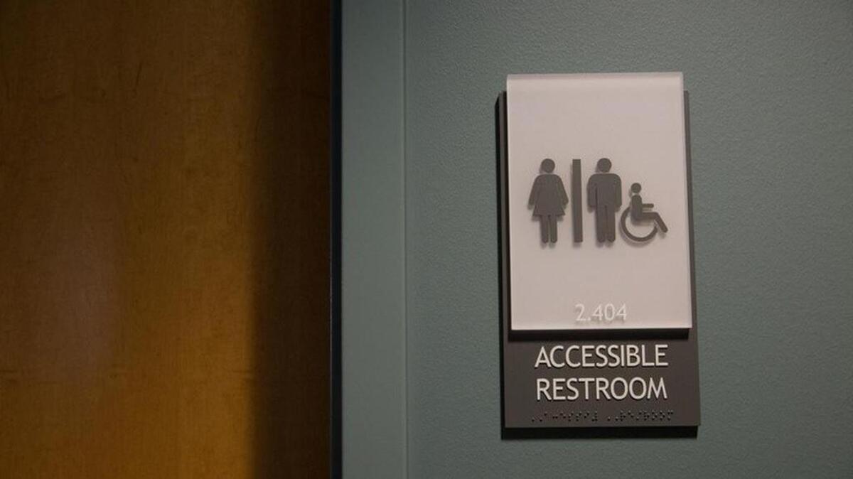 An accessible unisex bathroom at the University of Texas at Austin.