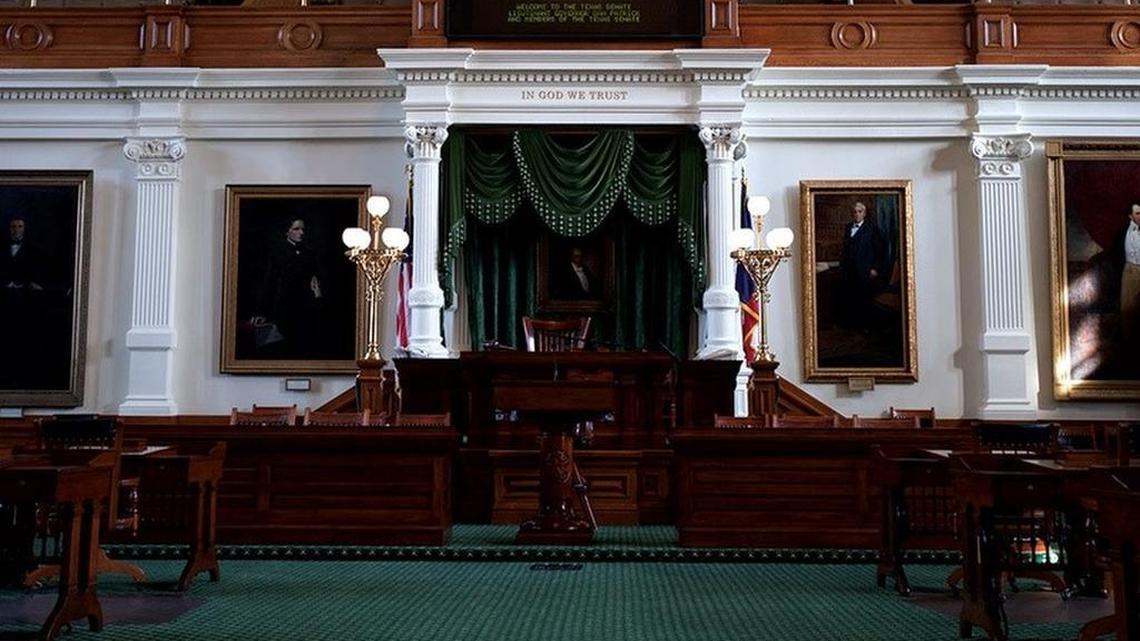A look at the dais on the Texas Senate floor on Oct. 8, 2015