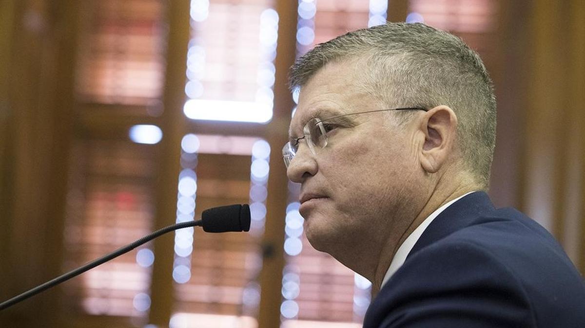 Kevin Lilly, of Houston, a nominee for the Texas Alcoholic Beverage Commission, appears before the Senate Nominations Committee on Monday.