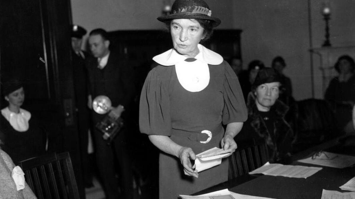 
Margaret Sanger, who founded the American Birth Control League in 1921, appeals before a Senate Committee for federal birth-control legislation in Washington, D.C. on March 1, 1934. Sanger's legal appeals eventually prompted federal courts to grant physicians the right to give advice about birth-control methods.
