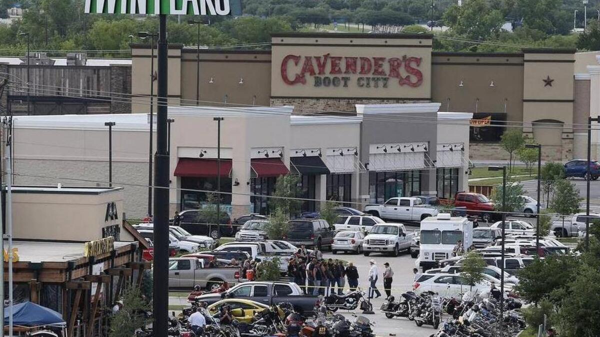 Authorities investigate a shooting at the Twin Peaks restaurant in Waco in this file photo.