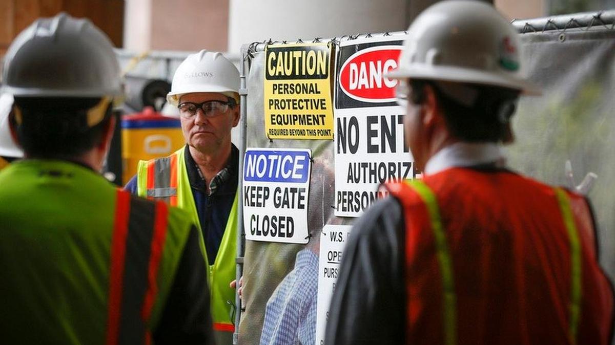Nelson Kirkham, Bellows project supervisor, at a construction site for Texas Children's Hospital in Houston.