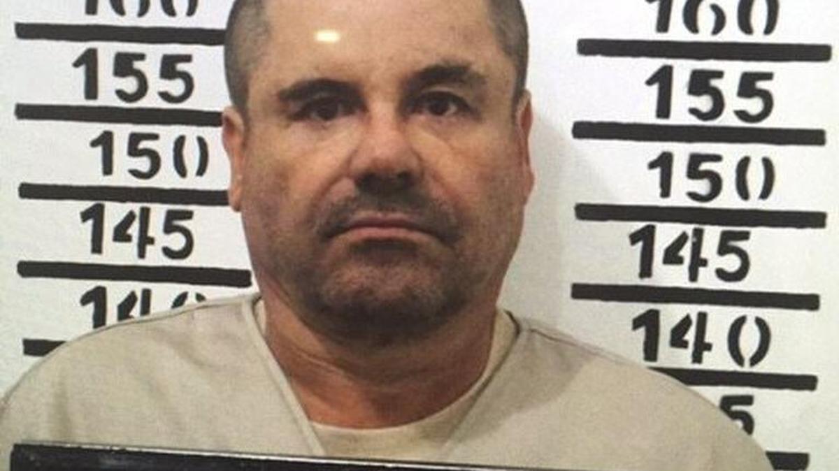 Joaquin “El Chapo” Guzman stands for his prison mug shot.