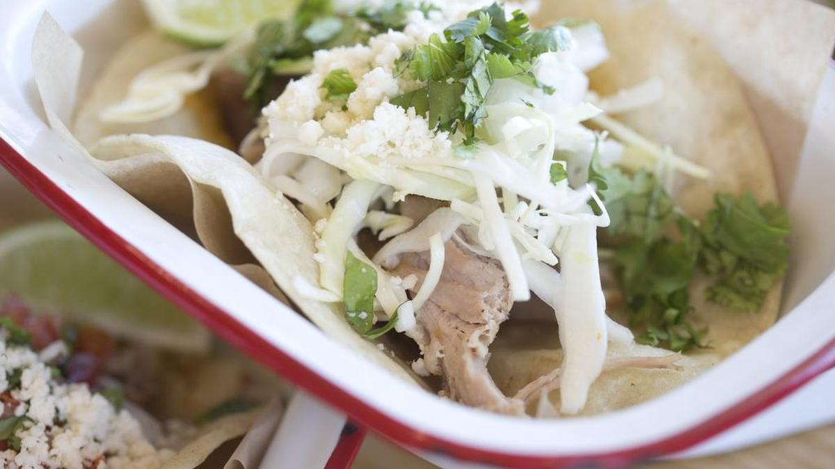 Carnitas tacos at Taco Heads on Montgomery Street in Fort Worth