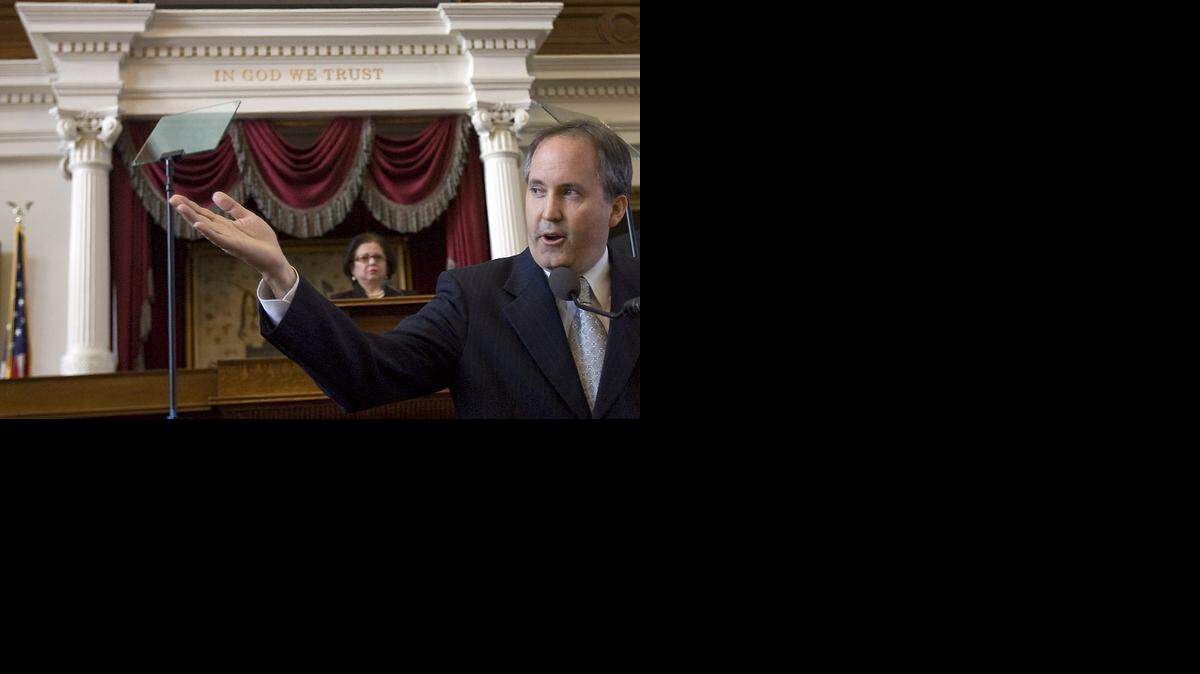 
Attorney General Ken Paxton speaks on the House floor at the Capitol in Austin in this file photo.
