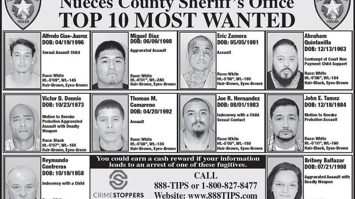 Nueces County Sheriff’s Office Top 10 Most Wanted