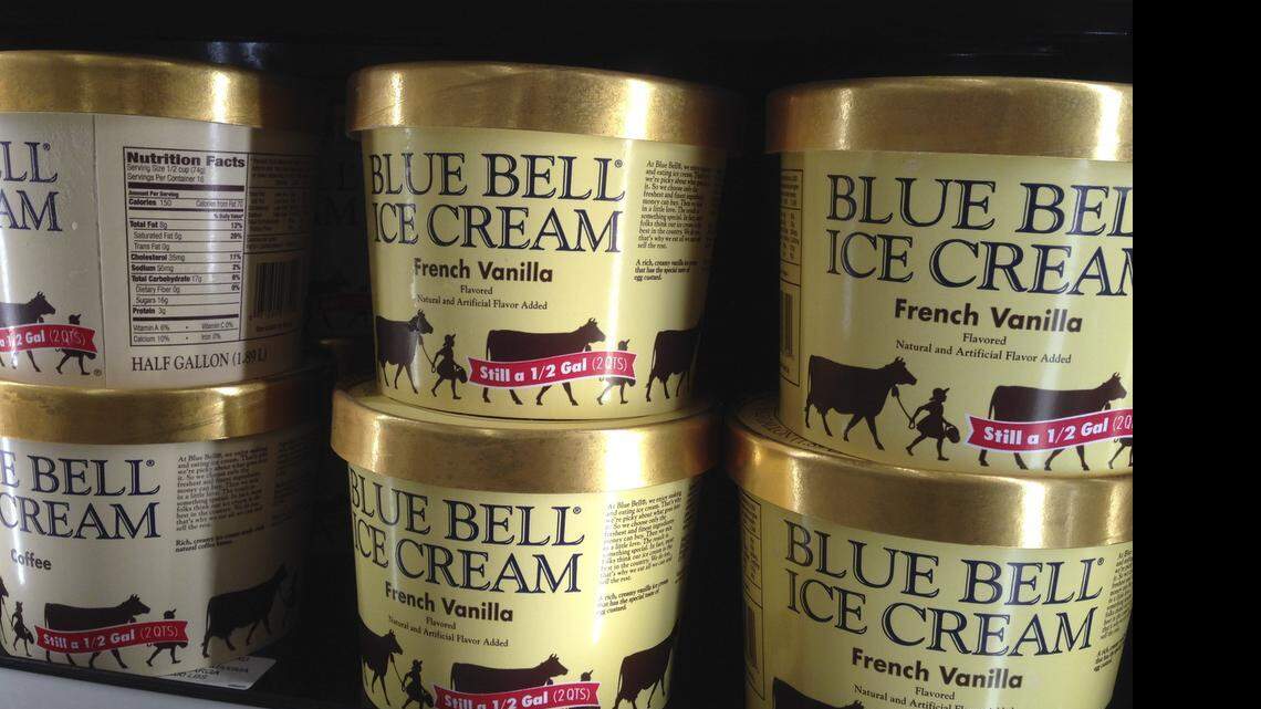 
Stores were told Monday to clear freezers shelves of all Blue Bell products.
