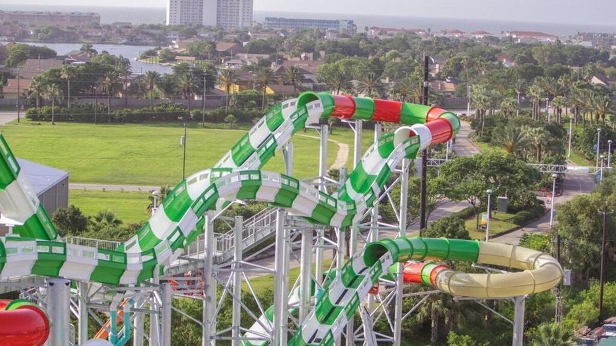 What’s billed as the World’s Tallest Water Coaster, at Schlitterbahn Waterpark in Galveston.