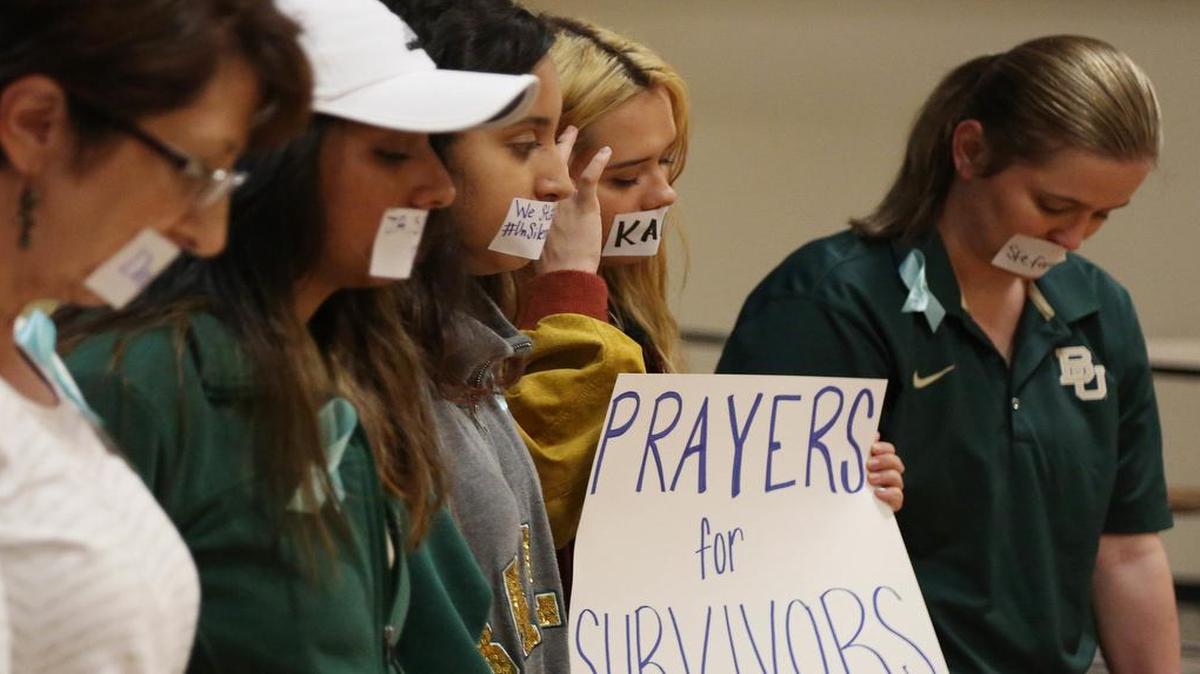 Current and former Baylor Universty students held a rally in June 2016 warning of sexual assaults on and off campus. Calling the rally Un-silence the Survivors, they read an open letter to the administration about improvements on how the school should handle sexual assaults after observing a moment of silence.