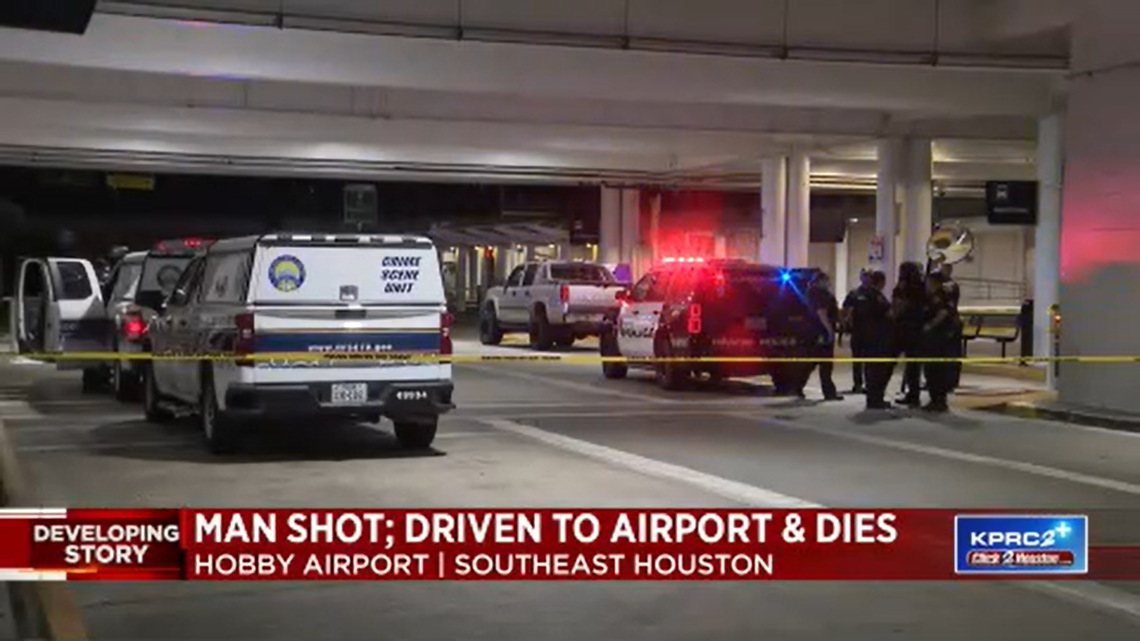 A Texas man died after he was shot and driven to a nearby airport, news outlets reported.