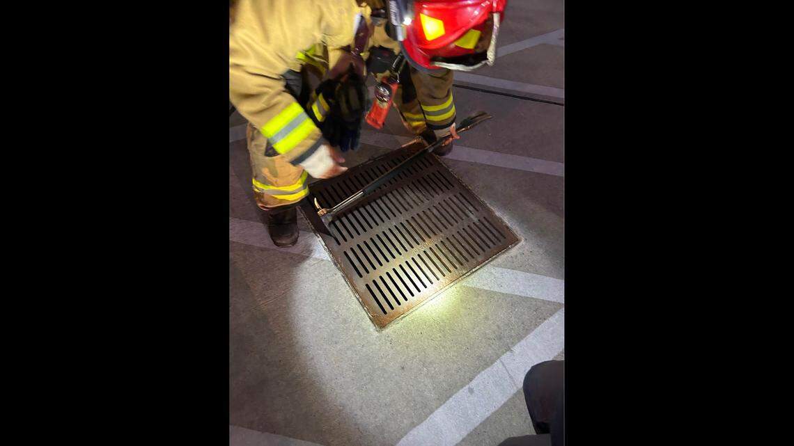 Rescuers freed the three children trapped underground in a drainage system.