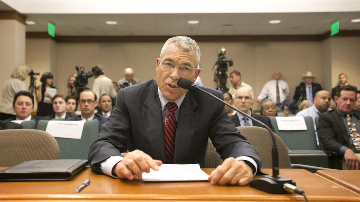 
DPS Director Steve McCraw testifies at a House Committee on County Affairs hearing about the Sandra Bland case at the Capitol in Austin, Texas, on Thursday, July 30, 2015. 
