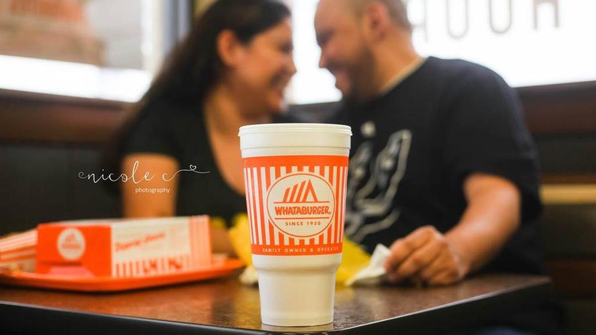Luis Limon and Denise Gomez had their engagement photo shoot at their favorite place: Whataburger.
