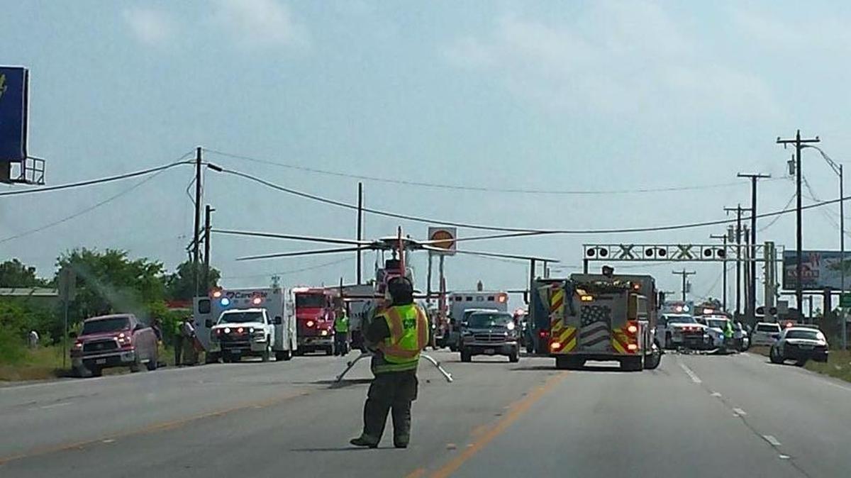 U.S. 377 at Texas 171 in Cresson was shut down Wednesday afternoon after a four-vehicle crash that sent four people to hospitals.
