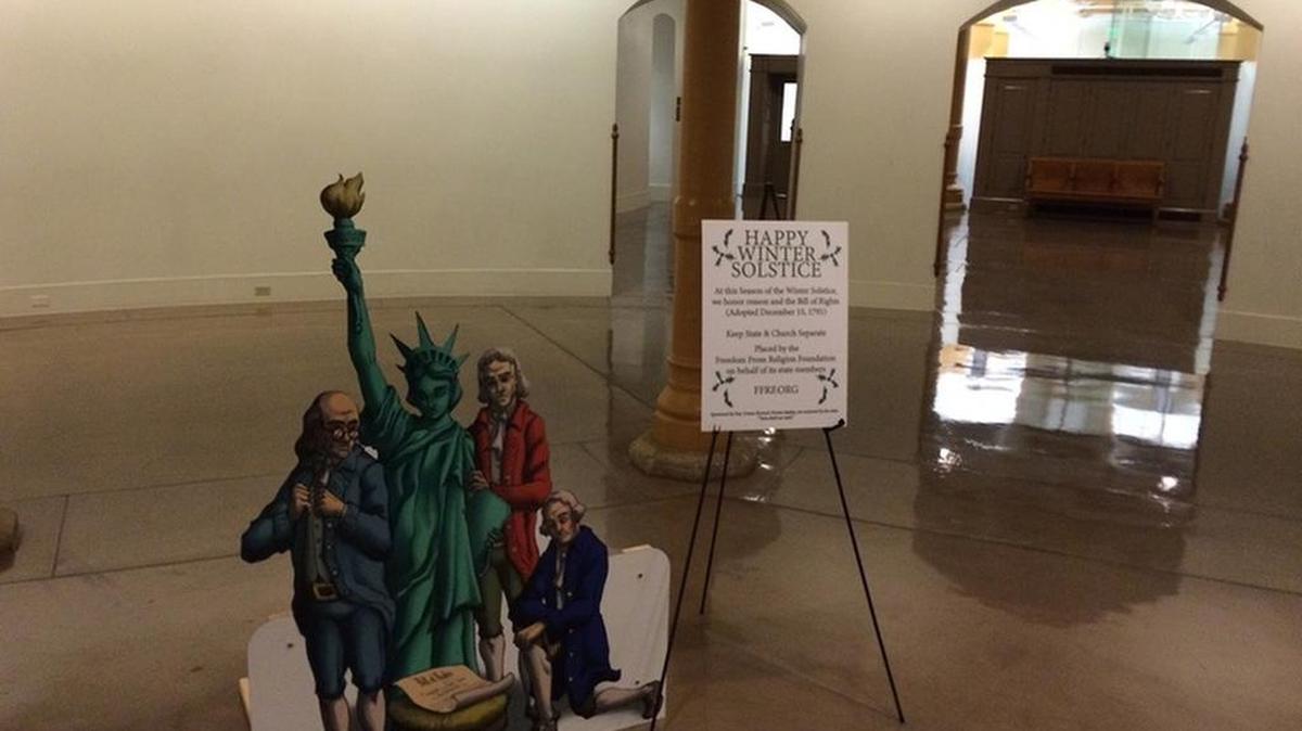 Winter Solstice scene on display in the Capitol. It was ordered removed after Gov. Greg Abbott objected to it.
