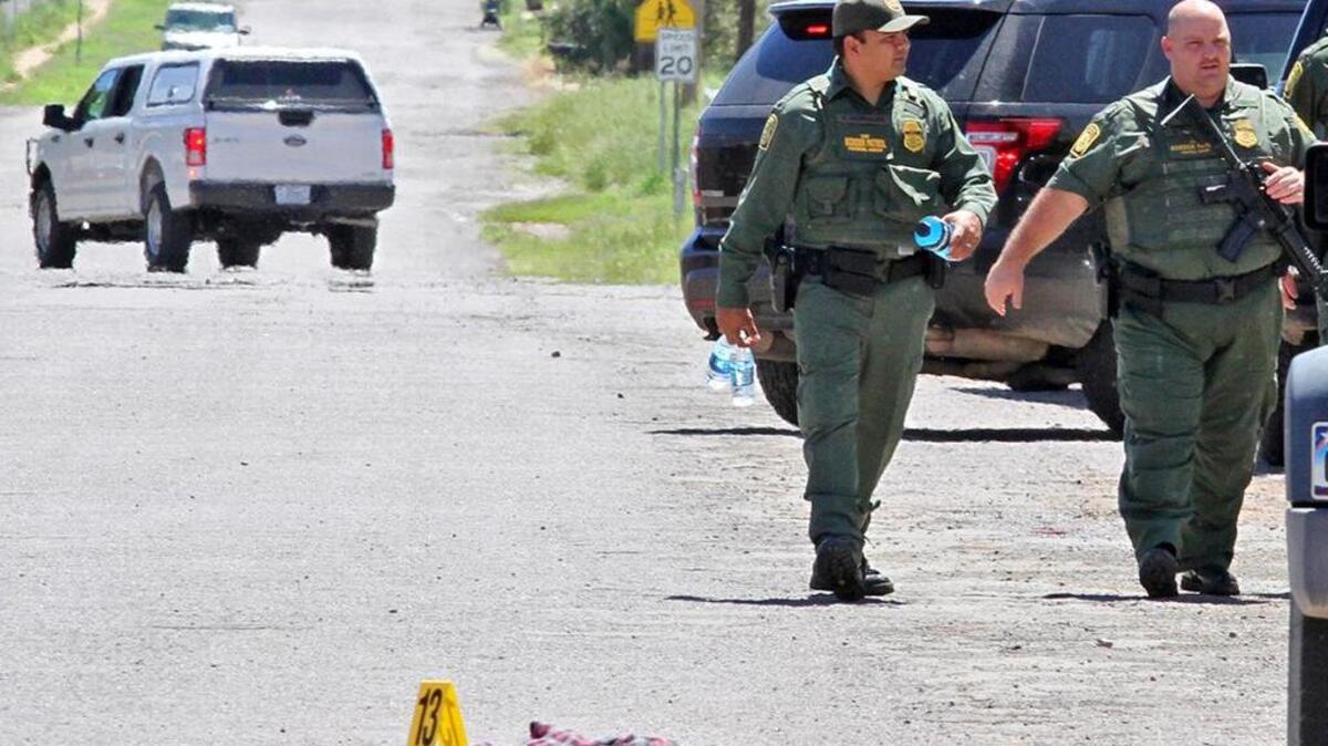 U.S. Border Patrol officers helped secure the area around Alpine High School after a 14-year-old girl shot herself and another student on on Sept. 8, 2016.