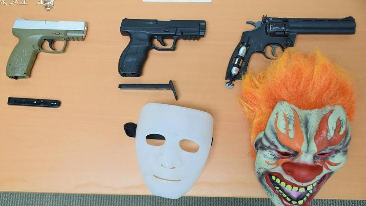 Police in Gainesville say three male juveniles broke into a woman’s home and shot her in nose and arm with a BB gun. Two of three were wearing clown masks.