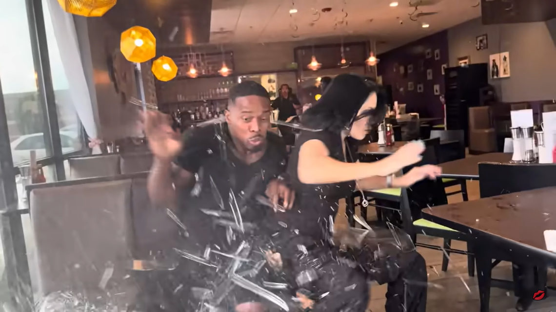 Two social media influencers are suing after a car crashed into a  Texas restaurant they were eating at. 