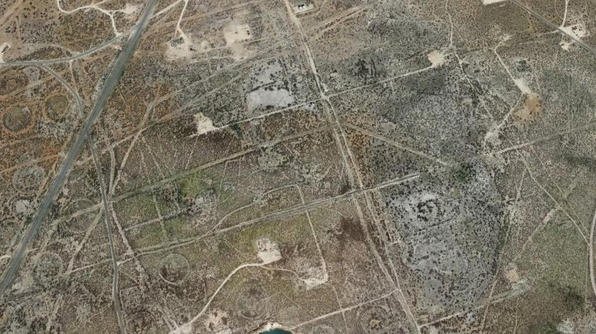 Aerial images of sinkholes in West Texas.