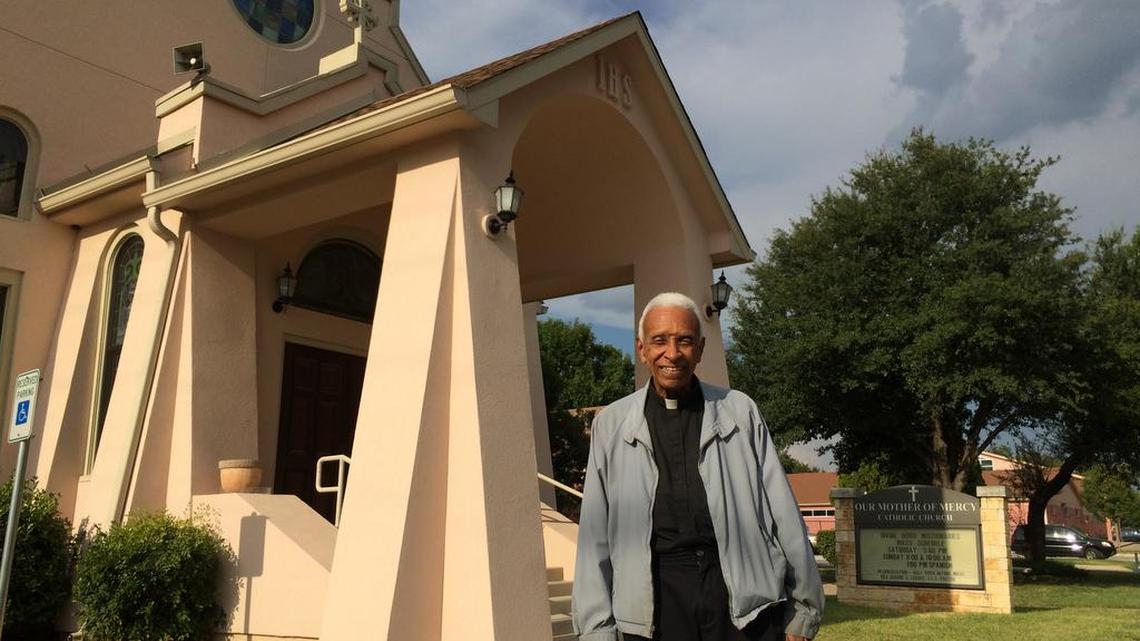 
Father Jerome LeDoux, former pastor of the Our Mother of Mercy Catholic Church in Fort Worth, rode out Hurricane Katrina in his former church, St. Augustine Catholic Church in the Treme neighborhood of New Orleans. He became the priest for Our Mother of Mercy in 2006 and retired earlier this month, where several Louisiana exiles became members of the parish.

