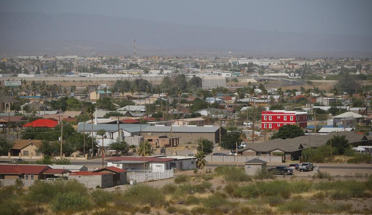 This is a view of Presidio, which is on the United States border with Mexico.