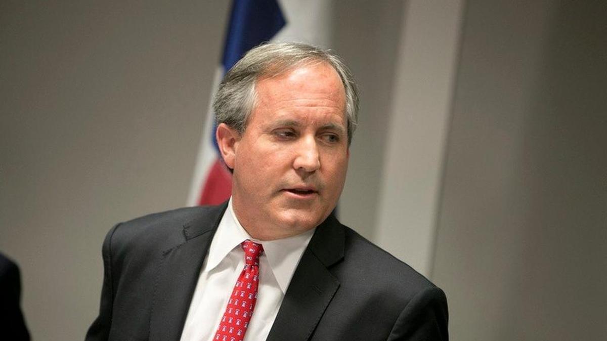 Texas Attorney General Ken Paxton during a news conference in May.