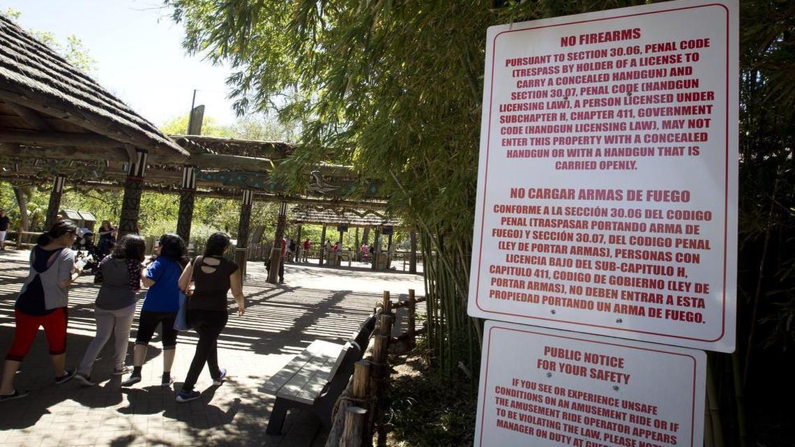 Since Texas law changed Jan. 1 to allow the open carry of handguns, the Fort Worth Zoo has put up signs that say neither concealed nor open carry of handguns is allowed.