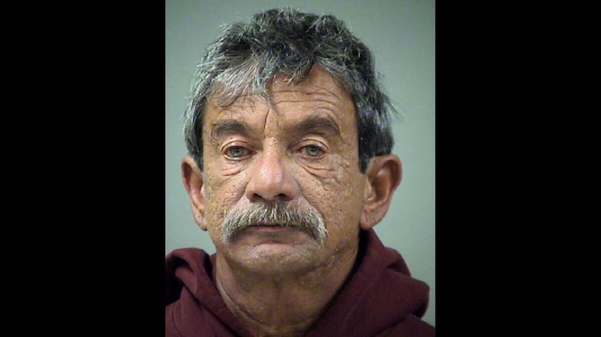 Antonio Juan Alvarado, 57, was charged with aggravated assault with a deadly weapon after his son accused him of cutting the back of his head with a Katana sword.