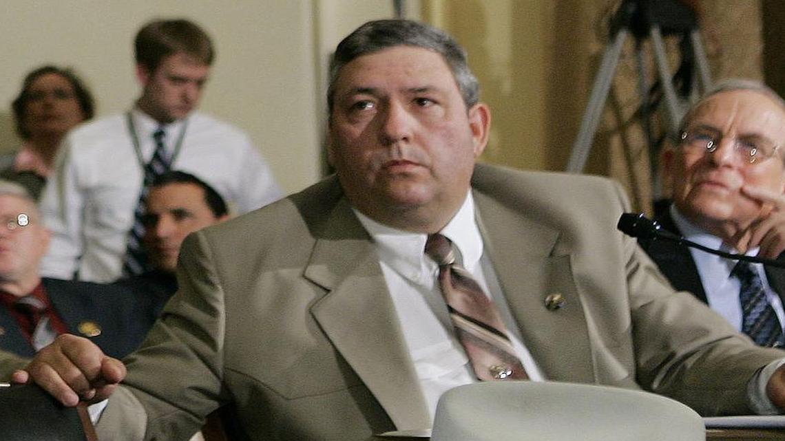 File: Arvin West, sheriff of Hudspeth County, Tx, watches a surveillance video for the House Homeland Security Subcommittee on Investigations during a hearing to examine reported incursions into the United States by individuals appearing to be members of the Mexican military assisting drug traffickers, on Capitol Hill in Washington, Tuesday, Feb. 7, 2006. Hudspeth County is in far west Texas with El Paso to the West and Mexico's state of Chihuahua to the South. (AP Photo/J. Scott Applewhite) ORG XMIT: DCSA111