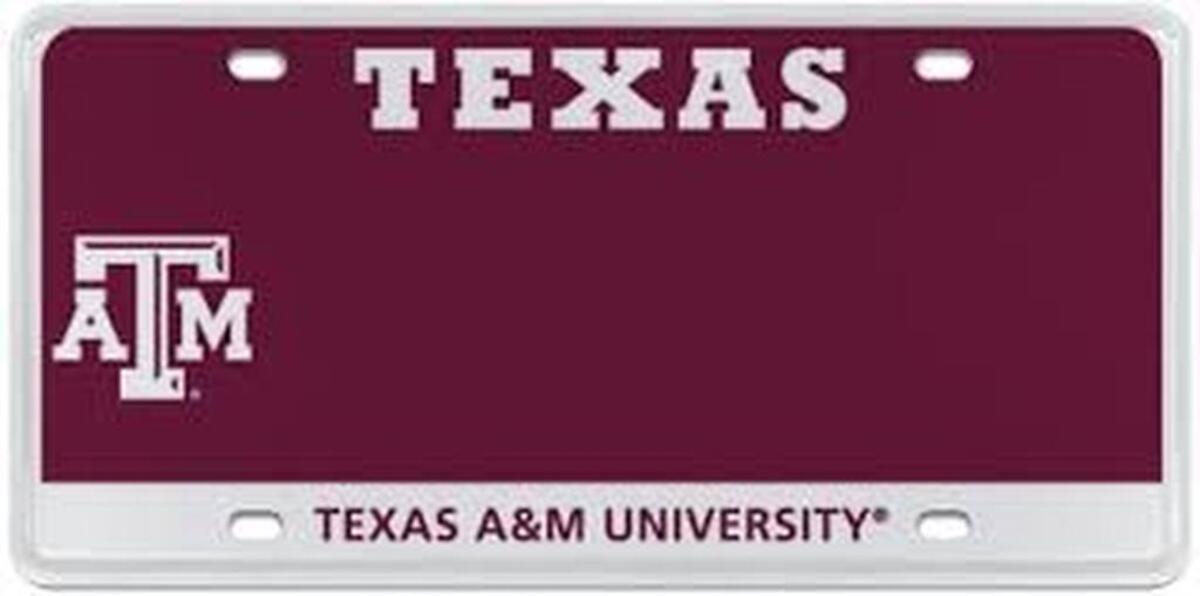 The Texas A&M Aggies license plate was the top-seller among college-themed plates in Texas in 2017.