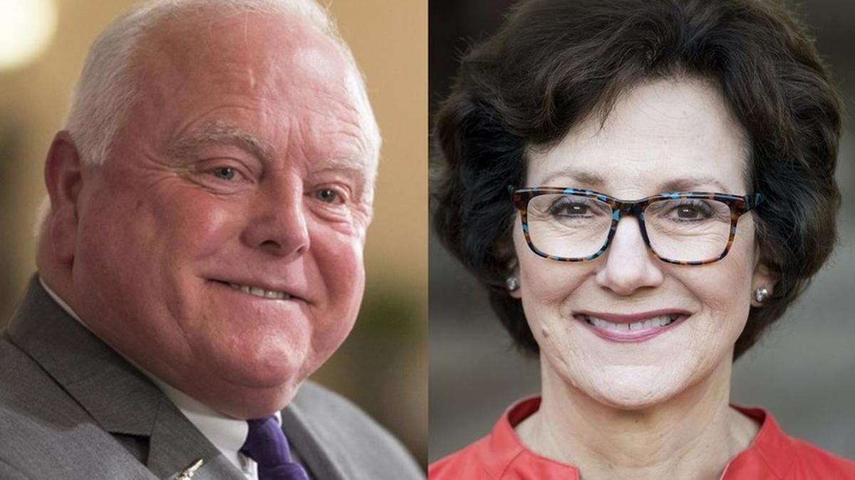 Texas Agriculture Commissioner Sid Miller, left, and former Texas Comptroller Susan Combs.