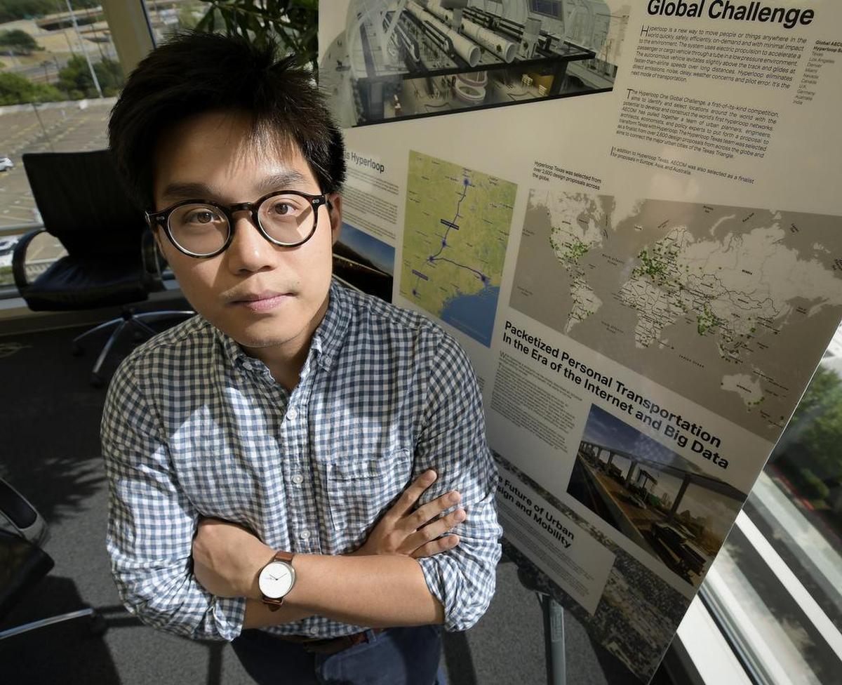 Steven Duong, urban designer and team leader for the Hyperloop Texas team, talks about the future of transportation at AECOM in Dallas.
