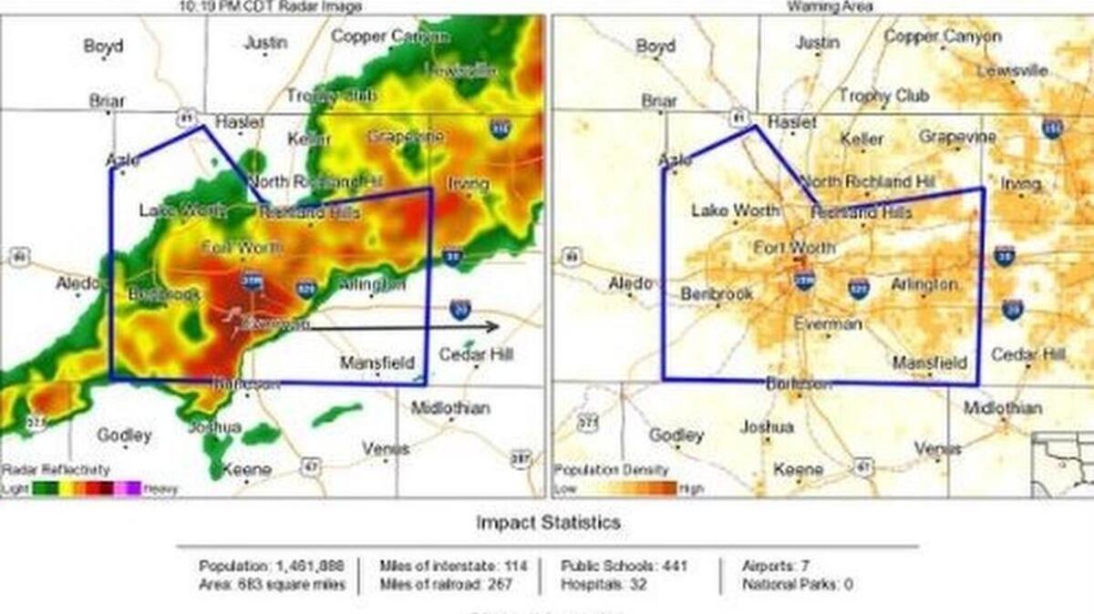 Storms rolled through Tarrant County Wednesday night.