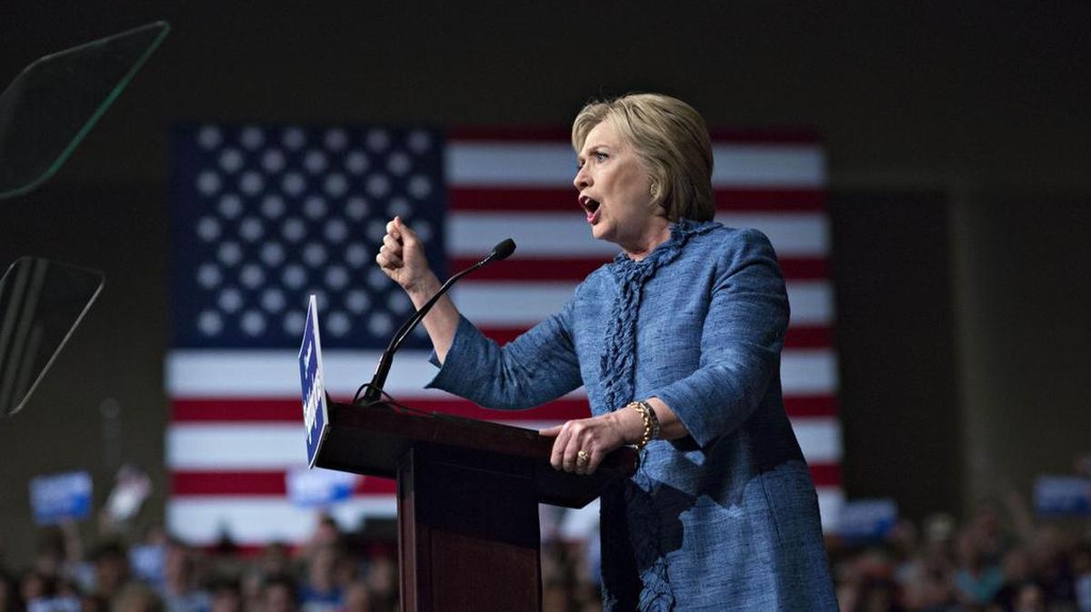 Democratic presidential candidate Hillary Clinton at a campaign event in West Palm Beach, Florida.