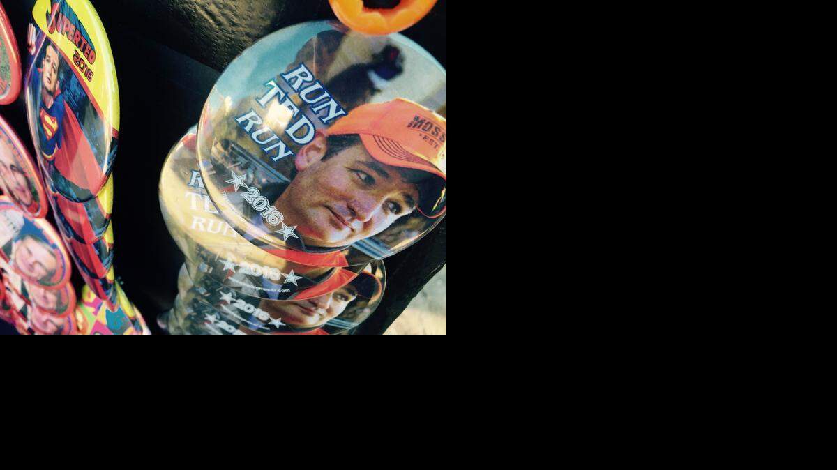
“Run Ted Run” buttons sold well at the souvenir stand..
