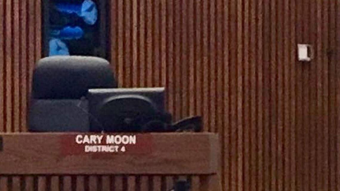 Council member Cary Moon’s seat remained empty Friday, preventing a City Council majority from approving more money for city bus service.