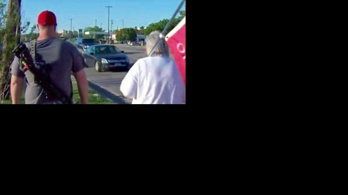 
Protesters at an Arlington Open Carry march in April.
