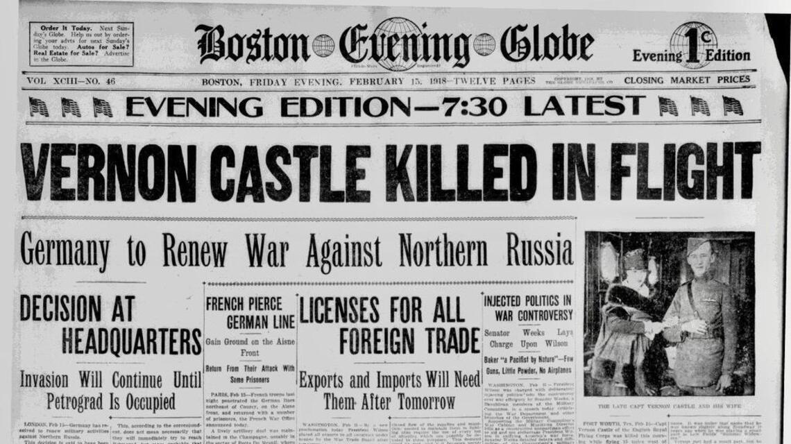 The tragic tale of Vernon Castle: British star and war hero died near Fort Worth