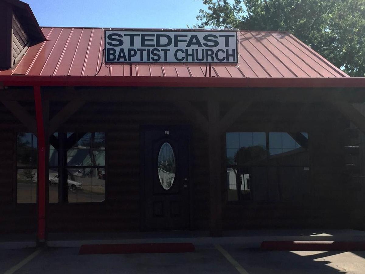 The tiny Stedfast Baptist Church is in a strip shopping center in Sansom Park.