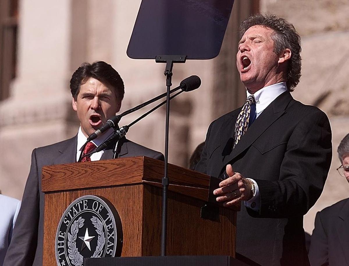 In 2003, Larry Gatlin sang “Texas, Our Texas,” at Gov. Rick Perry’s inaugural.
